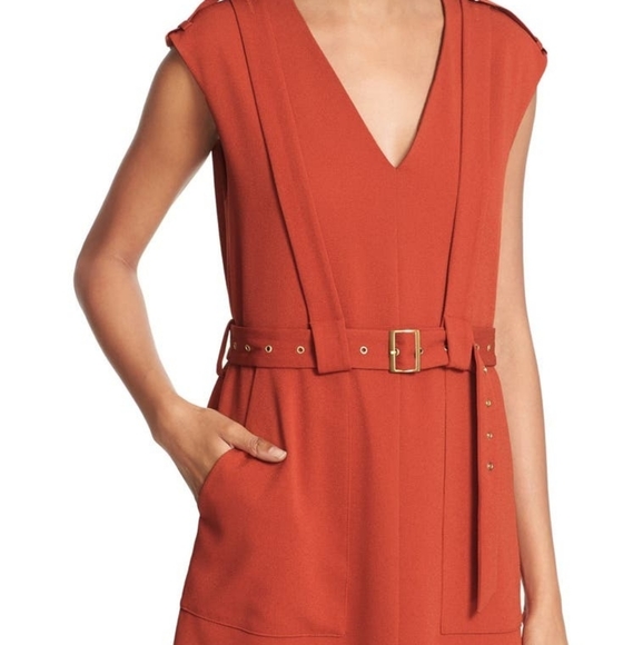 SOLD Tibi Savanna' V-Neck Crepe Sheath Dress - Picture 5 of 11